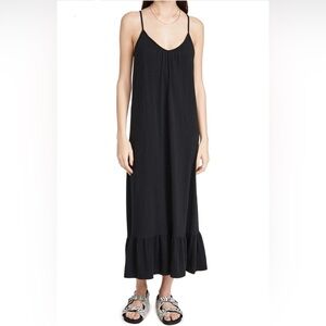 Sundry V Neck Strap Black Maxi Dress Size Small